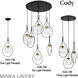Cody 3 Light Coal/Soft Brass Pan Pendant Ceiling Light